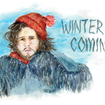 Pintura intitulada "Winter is coming" por Vladimir Tyuryaev, Obras de arte originais, Acrílico