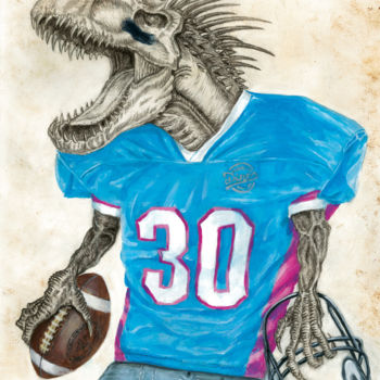 「Quarterback」というタイトルの絵画 Vladimir Tyuryaevによって, オリジナルのアートワーク, アクリル