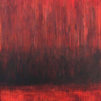 Schilderij getiteld "Mar Rojo" door Vuhed, Origineel Kunstwerk, Acryl Gemonteerd op Frame voor houten brancard