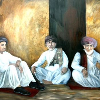 Malarstwo zatytułowany „scène de rue afghane” autorstwa Danièle Vuillemin-Coq, Oryginalna praca