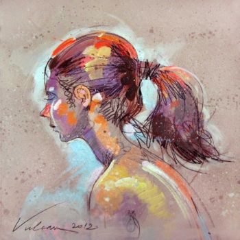 Pintura intitulada "FABIENNE 8" por Raluca Vulcan, Obras de arte originais