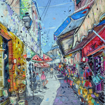 Pintura intitulada "RUELLE DE PARGA" por Raluca Vulcan, Obras de arte originais