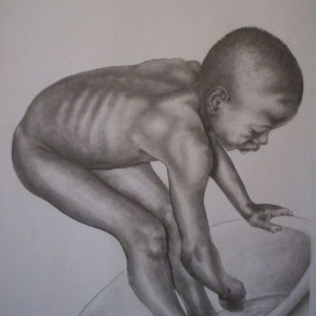 Drawing titled ""Spirits washing"" by Vusi Phailane, Original Artwork