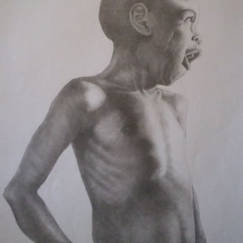Drawing titled "Yawning" by Vusi Phailane, Original Artwork