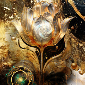 Digital Arts titled "Gold Place" by Vyctoire Sage, Original Artwork, AI generated image