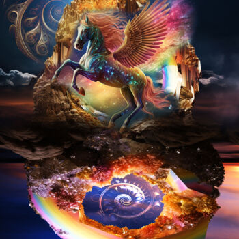 Arts numériques intitulée "Pegasus" par Vyctoire Sage, Œuvre d'art originale, Photo montage