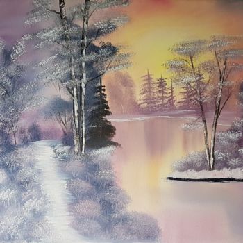 Schilderij getiteld "Winter silence" door Bettie Melieste, Origineel Kunstwerk, Olie