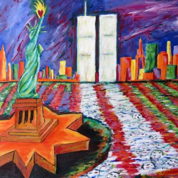 Painting titled "New York Manhattan…" by Wabyanko, Original Artwork, Acrylic