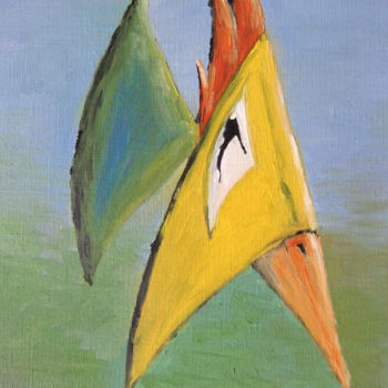 Painting titled "Rio Parrot" by Wabyanko, Original Artwork, Oil