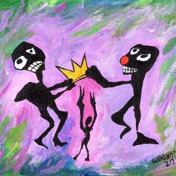 Schilderij getiteld "I am the King paint…" door Wabyanko, Origineel Kunstwerk, Acryl