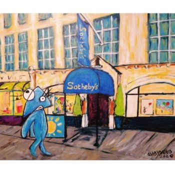 Painting titled "Sotheby's entrance…" by Wabyanko, Original Artwork, Acrylic