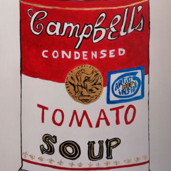 Malerei mit dem Titel "Tomato soup Artist…" von Wabyanko, Original-Kunstwerk, Acryl