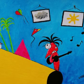 Painting titled "Life is Blues Beaut…" by Wabyanko, Original Artwork, Acrylic