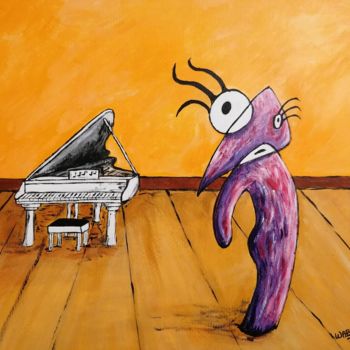 Painting titled "Piano How to play" by Wabyanko, Original Artwork, Acrylic