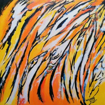 Painting titled "Tiger abstract" by Wabyanko, Original Artwork, Acrylic