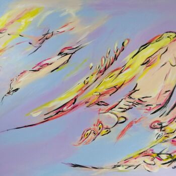 Pittura intitolato "April pastel abstra…" da Wabyanko, Opera d'arte originale, Acrilico Montato su Telaio per barella in leg…
