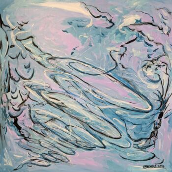 Картина под названием "Under the ocean" - Wabyanko, Подлинное произведение искусства, Акрил Установлен на Деревянная рама дл…