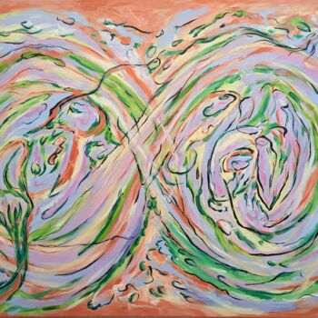 Картина под названием "Cycle infini" - Wabyanko, Подлинное произведение искусства, Акрил Установлен на Деревянная рама для н…