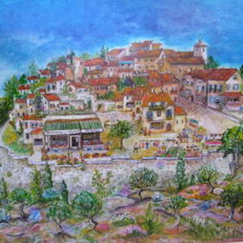 Painting titled "Village provençal" by Wadislava Dedoncker (Wadis), Original Artwork