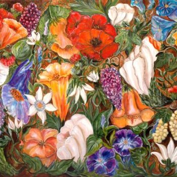 Painting titled "euphorie florale" by Wadislava Dedoncker (Wadis), Original Artwork