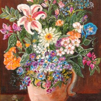 Painting titled "bouquet" by Wadislava Dedoncker (Wadis), Original Artwork