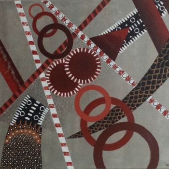 Malerei mit dem Titel "ESPRITS" von Wafae Tbatou, Original-Kunstwerk, Acryl Auf Keilrahmen aus Holz montiert