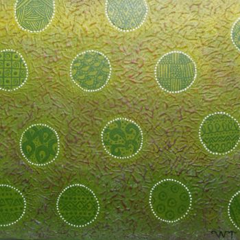 Pintura titulada "Mon jardin de print…" por Wafae Tbatou, Obra de arte original, Acrílico Montado en Bastidor de camilla de…