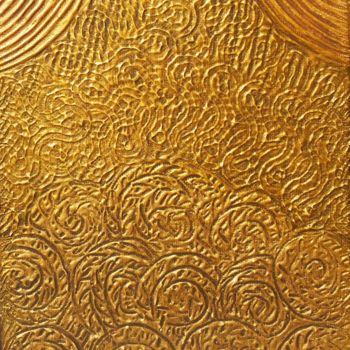 Peinture intitulée "Rêve doré" par Wafae Tbatou, Œuvre d'art originale, Acrylique Monté sur Châssis en bois