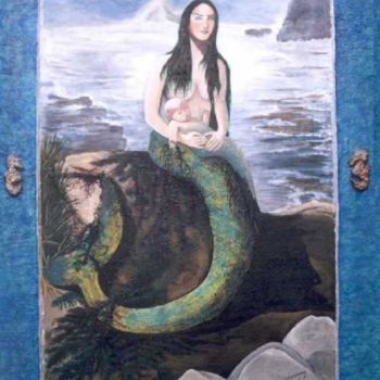 Peinture intitulée "Sirena y sirenito" par Silviamvazz, Œuvre d'art originale