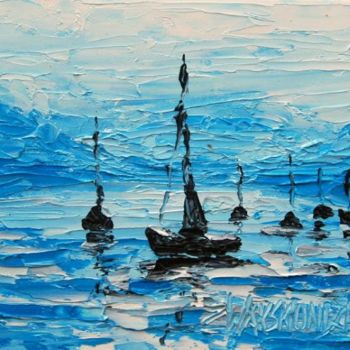 Malerei mit dem Titel "MORNING ON THE LAKE" von Zbigniew Waksmundzki, Original-Kunstwerk, Öl