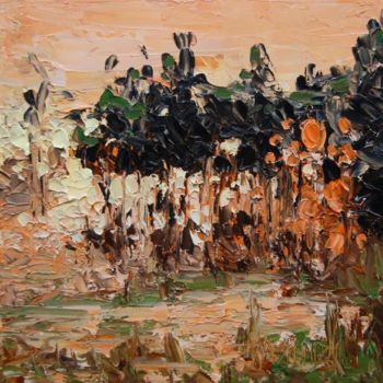 Schilderij getiteld "SUNSET IN EVERGLADES" door Zbigniew Waksmundzki, Origineel Kunstwerk, Olie