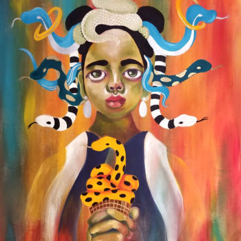 Картина под названием "Medusa" - Yuk Wa Yu, Подлинное произведение искусства, Акрил