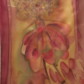Textile Art titled "100% silk painting…" by Marzena Walczuk, Original Artwork, Fabric