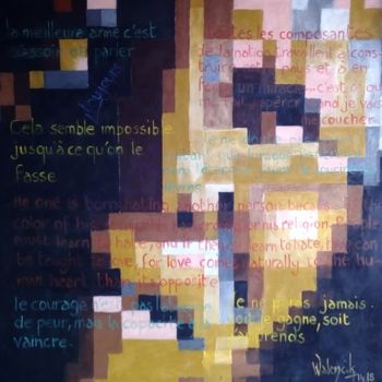 Pintura intitulada "mandela-toile.jpg" por Marc Walencik, Obras de arte originais, Acrílico