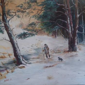 Schilderij getiteld "transhumance hivern…" door Walibur55, Origineel Kunstwerk