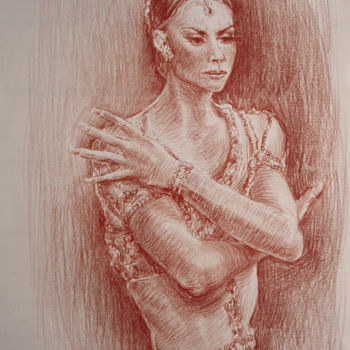 Drawing titled "Ballet La Bayadère…" by Walid Lemkecher, Original Artwork, Pencil