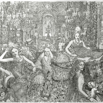 Dibujo titulada "Miroir mon beau mir…" por Walid Lemkecher, Obra de arte original, Lápiz
