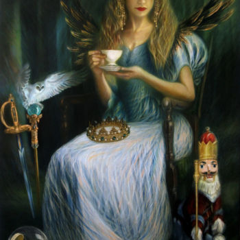 Painting titled "This is Not A Fairy…" by Walid Lemkecher, Original Artwork, Oil