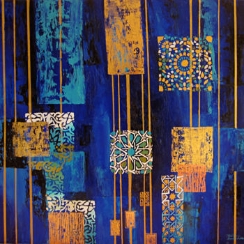 Картина под названием "Arabesques à Sidi B…" - Walid Lemkecher, Подлинное произведение искусства, Акрил