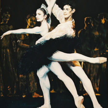 Painting titled "Danse royale" by Walid Lemkecher, Original Artwork, Oil