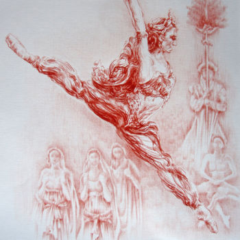 Drawing titled "Ballet La Bayadère…" by Walid Lemkecher, Original Artwork, Other