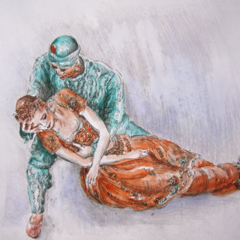 Dessin intitulée "Ballet La Bayadère…" par Walid Lemkecher, Œuvre d'art originale, Autre