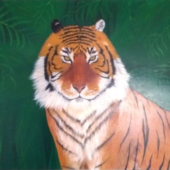 Peinture intitulée "tigre.jpg" par Anissa Chaabane, Œuvre d'art originale, Huile