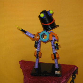 Скульптура под названием "sculpture  robot" - Gilles Bellagamba, Подлинное произведение искусства, Металлы