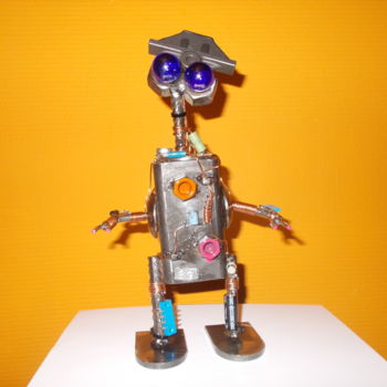 Sculpture titled "robot" by Gilles Bellagamba, Original Artwork, Metals