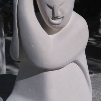 Sculpture titled "le frondeur" by Walter Kuschniersch, Original Artwork, Stone
