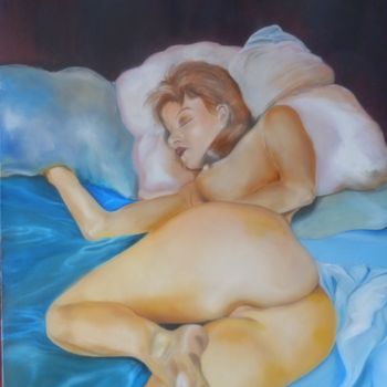Painting titled "le-sommeil-calme-00…" by Walter Metzker Hoyon, Original Artwork, Oil