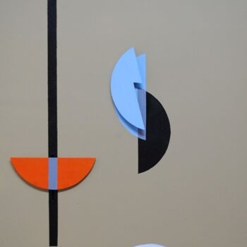 Painting titled "Bauhaus Plakat 2" by Walter Lehmann, Original Artwork, Acrylic Mounted on Wood Panel