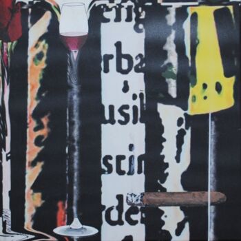 Картина под названием "Stillleben mit Lampe" - Walter Lehmann, Подлинное произведение искусства, Акрил