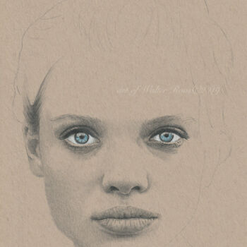 Drawing titled ""Melanie Thierry (2…" by Walter Roos, Original Artwork, Pencil